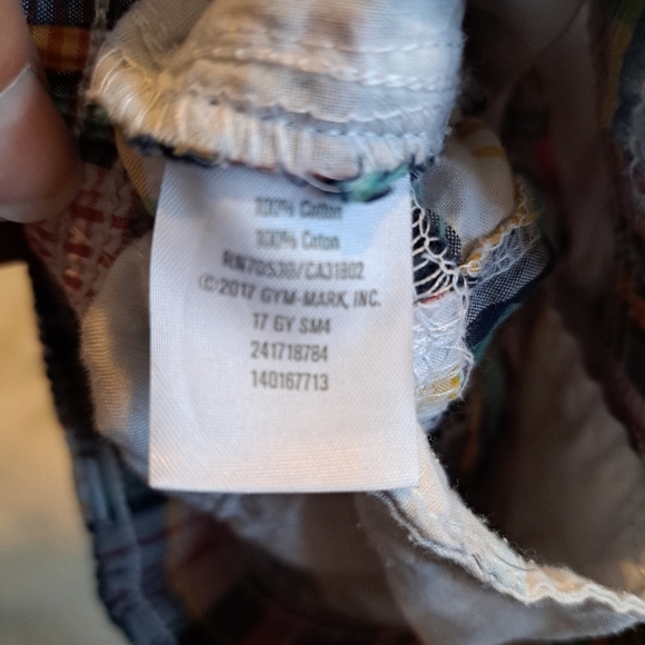 Gymboree boys size 4 patchwork plaid shorts, elastic waist - Picture 4 of 4
